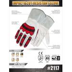 360 Degree Goatskin Shell Cut Resistant Work Gloves With Impact Protection for sale
