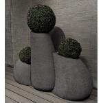 Combo Black Fiber Clay Flower Pot For Indoor Outdoor Planting And Decor for sale