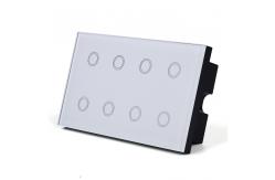 China 8 Gang Smart Switch Wifi Smart Wall Touch Light Glass Panel OEM Tuya supplier