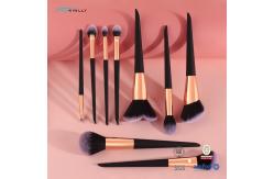 China OEM Customized Makeup Brush Set 9PCS Aluminum Ferrule Plastic Handle supplier