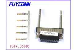 China Female V.35 Crimp Housing Connector with Metal Shell And Screws Lock supplier