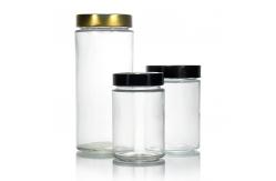 China Quick Delivery 380Ml 500Ml 16Oz Crystal Clear Canister Pickle With Lug Cap supplier
