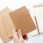 Multiple Size Writing Journal Notebook With Kraft Brown Soft Cover Material