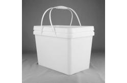 China Food Grade 20kg Rectangular Plastic Packaging Drum With Lid And Dual Handles supplier