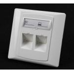 Germany Type 86*86 45 Degree Wall Mount Socket Double Port Face Plate With Shuttle for sale