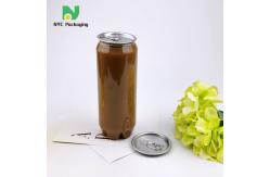 China 250ml 330ml 650ml Clear Soft Drink PET Beverage Can With Easy Open Lid supplier
