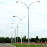 Efficient 76mm Galvanized Steel Lighting Poles for Street Road Ways And Highways for sale