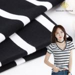 Soft Refreshing Striped Cotton Fabric For French Terry for sale