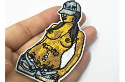 China Cool Girl Custom Applique Patches Heat Seal Smooth Laser Cut Border supplier