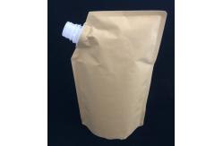 China Biodegradable Foil Custom Printed Stand Up Pouches Waterproof Liquid Kraft Paper Spout Pouch supplier
