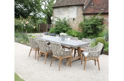 China Customized Outdoor Concrete Furniture GRC Patio Garden Bench Table For Poolside supplier