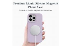 China Soft Microfiber Lining Liquid Silicone Phone Case Strong Magnetic For IPhone supplier