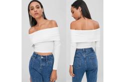 China Spring New Design Off The Shoulder Crop Top Long Sleeve supplier