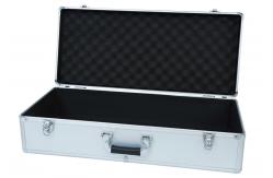 China Large Empty Aluminum Locking Box Silver Aluminum Big Carrying Cases ABS Diamond Panel supplier