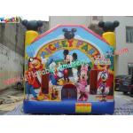 0.55mm PVC Tarpaulin Kids Mickey Mouse Inflatable Moonwalk Commercial Bouncy Castles for sale