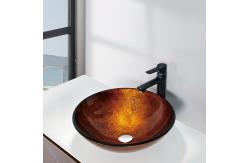 China 145mm Tempered Glass Sink Bathroom Countertop No Hole Scratch Resistance With Foil supplier