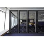Aluminum Track Profile For Double Glass Acoustic Folding Movable Office Glass Partitions Wall for sale