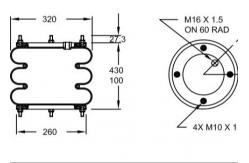 China DUNLOP SP 2666NB PNEUMATIS DB12315 Industrial Air Spring Firestone Bags W01-R58-4037 supplier