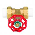 PPR Double Union 200 Wog Brass Gate Valve With Steel Wheel Handle for sale