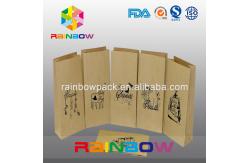 China Take Away Fast Food Paper Bag Packaging , Bread Flat Bottom Pouches Grease Proof supplier