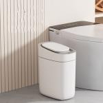 2023 New Household Bathroom Living Room Toilet Paper Basket Sewn Electric Bucket Intelligent Induction Smart Garbage Can for sale