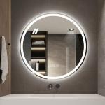Waterproof Frameless Touch Screen Vanity Smart Led Light Round Bathroom Silver Mirror for sale