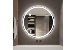 China Waterproof Frameless Touch Screen Vanity Smart Led Light Round Bathroom Silver Mirror supplier