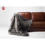 Silver Gray Plush Fur Faux Throw Blanket Wolf Home Accents Eco - Friendly for sale