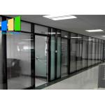 Double Tempered Glass Aluminum Frame Fixed Office Partition For Conference Center for sale