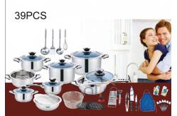 China Wholesale Cost 39pcs Cooking Pot Stainless Cookware Sets for Kitchen supplier