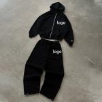 Custom Fleece Tracksuits Outfit Zip up Hoodie Oversized Sweatpants Set Jogging Sweat Suits Activewear Joggers for Free Sample for sale