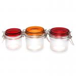 High Quality Wholesale150ml 200ml 250ml Round Glass Storage Jar For Honey Jam Pickles  With High Lid for sale