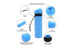 China 600ml Drinking Water Silicone Foldable Bottle With Sling supplier
