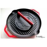 Enamel Round Cast Iron Grill Pan