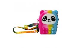 China Panda Shaped Silicone Rainbow Pop It Zipper Bag MHC New Toy supplier