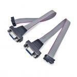 D Sub 9 Pin Flat Electrical Cable 28AWG Straight Serial RS232 Ribbon Cable for sale