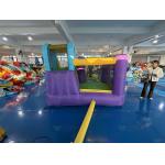 Polyester Oxford Inflatable Purple Yellow Blue Slide With Toss Play