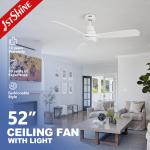 Home Office 1stshine Solid Wood Blade Ceiling Fan with AC Energy Saving and LED Lights for sale