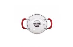 China 1.5L Clear Borosilicate Glass Soup Pot With Red Double Ears supplier