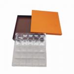 Luxury Chocolate Packaging Orange Kraft Paper Box 25 Pcs With Plastic Inner