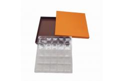 China Luxury Chocolate Packaging Orange Kraft Paper Box 25 Pcs With Plastic Inner supplier
