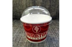 China Printed Paper Ice Cream Cups 16 Oz Customized With Lids Food Grade Paperboard supplier
