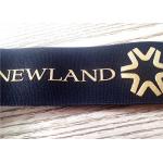 30MM Black Jacquard Elastic Band Silk - Screen Printed With Glossy Golden Silicone Logo