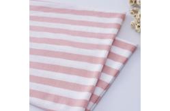 China Wear Resistant Cotton T Shirt Fabric Lightweight Striped Plain Texture 140g supplier