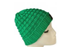 China High quality unisex customize logo green winter knitted  hats caps for fashion supplier