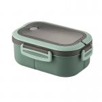 Plastic Bento Lunch Box Double-layer Lunch Box Microwave Safe 1200ml Green for sale