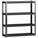 China Metal Adjustable Garage Storage 4 Tiers Steel Shelf Rack Light Duty Shelves manufacturer
