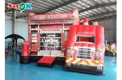 China Fire Truck Themed Inflatable Bouncing Castle For Children Amusement Park supplier