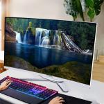 Super Thin Slim Desktop LED LCD Curved Screen Monitor 32'' Full HD With Speaker for sale
