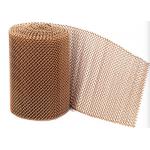 Golden Color Aluminum Metal Mesh Drapery For Decorating Fireplace Mesh Curtain for sale